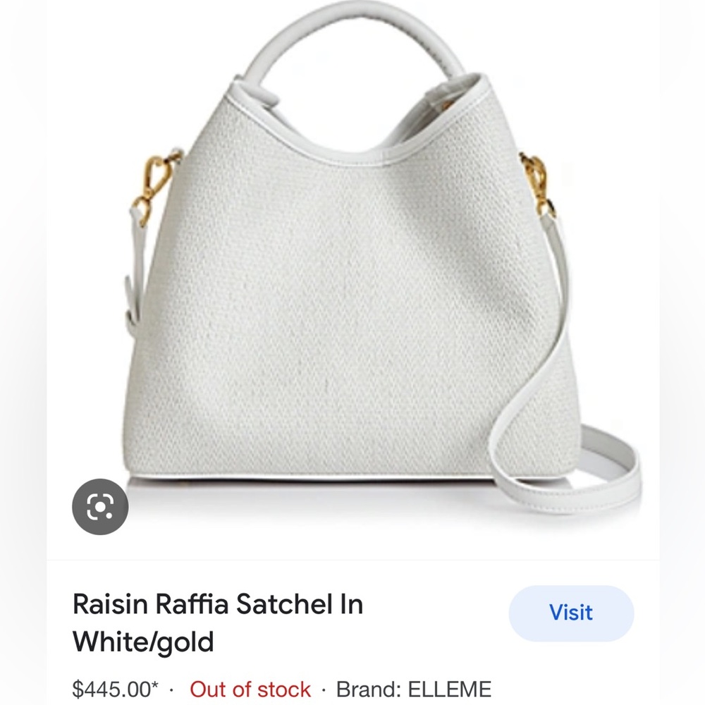 Elleme white and gold raffia purse!